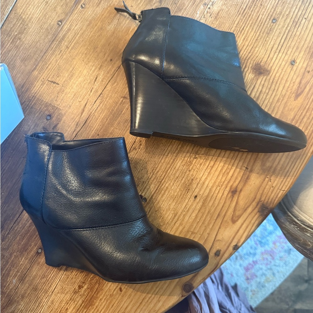 Nine West Black Wedge Ankle Boots